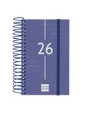 Finocam Spiraalkalender 2026, 1 dag per pagina, januari - december (12 maanden), jaarplanner 2026, met elastiek, omslag van polypropyleen, spiraalbinding, blauw, Catalaans