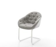 Gaio-Flex Chaise de bureau Plat Blanc Tissu doux avec structure Gris