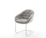 Gaio-Flex Chaise de bureau Plat Blanc Tissu doux avec structure Gris