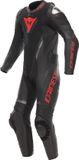 Dainese Demon Sprint geperforeerd eendelig leren motorfietspak - Zwart/zwart/rood - Maat 48