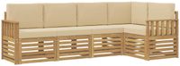 vidaXL Buiten bank set 5 st Wit en Beige Polyester