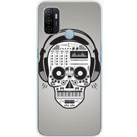 Oppo Bedrukt siliconen hoesje compatibel met Oppo A53S Skull music