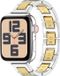 By Qubix - Slim Stainless Steel Quick-Release Band (Small) - Silver with Gold - Compatible with Apple Watch 38mm/40mm/41mm/42mm