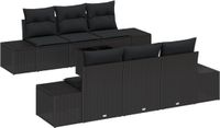 vidaXL Tuinbank Set Zwart Polyrattan