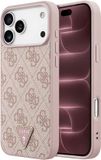 Guess - Leather 4G Triangle Strass MagSafe Case for iPhone 18 Pro Max / 17 Pro Max - Pink