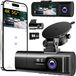 Merkloos Dashcam voor en achter - Binnencamera - 4K - WiFi - 64gb - G-sensor - Zwart