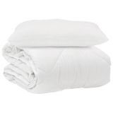 VidaXL Dekbed met kussen 2 st Wit Microvezel