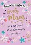 Moderne Piccadilly Greetings Moderne verjaardagskaart Mam - 9 x 6 inch