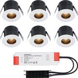 HOFTRONIC 6x Olivia LED Inbouwspots set - 12V - 3W - 2700K - Wit