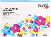 FLWR - Brother LC-421XL Multipack Zwart en Kleur XL Cartridges