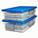 HOMZ Duidelijke Opslagbak met Deksel, Plastic Hars, Blauw, Large-41 Quart