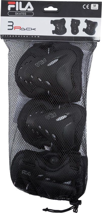 Fila Skates 3-Pack Kniebeschermers Zwart XL