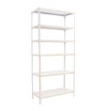 Simon Rack Metalen stelling 2500x1100x500 mm - Simonclick | 6 niveaus, Metalen legbord, 200 kg buigbelasting, Corrosiewerende coating, Montage met kliksysteem, Wit