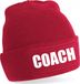 Bellatio Decorations Coach muts volwassenen - rood - coach - wintermuts - beanie - one size - unisex