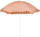 Mica Decorations Kantelbare Parasol met Ruches - Stokparasol 238 x Ø195 cm - Tuin of Balkonparasol - Polyester, Staal - Perzik