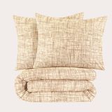 NOUS Living dekbedovertrek en coton 2-persoons beige (200x200 cm)