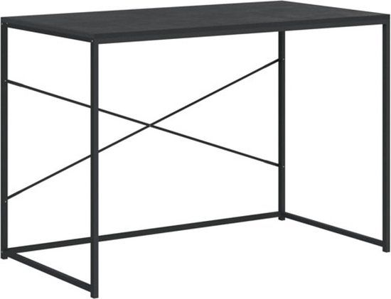 vidaXL Computerbureau 110x60x70 cm bewerkt hout zwart