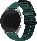 Strap-it Nylon gesp smartwatch bandje - donkergroen