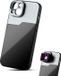 MOJOGEAR 17mm lens case voor iPhone 14 – Schroefdraad voor macrolens, telelens, anamorphic lens of DOF-adapter – Stevig hoesje – Zwart/Grijs