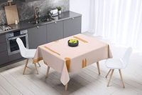 Bonamaison Tafelkleed, Anti-Mold, Sneldrogend, Waterdicht, 100% Polyester Tafellaken, Oranje, gebroken wit, 140 x 140 Cm