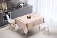 Bonamaison Tafelkleed, Anti-Mold, Sneldrogend, Waterdicht, 100% Polyester Tafellaken, Oranje, gebroken wit, 140 x 140 Cm