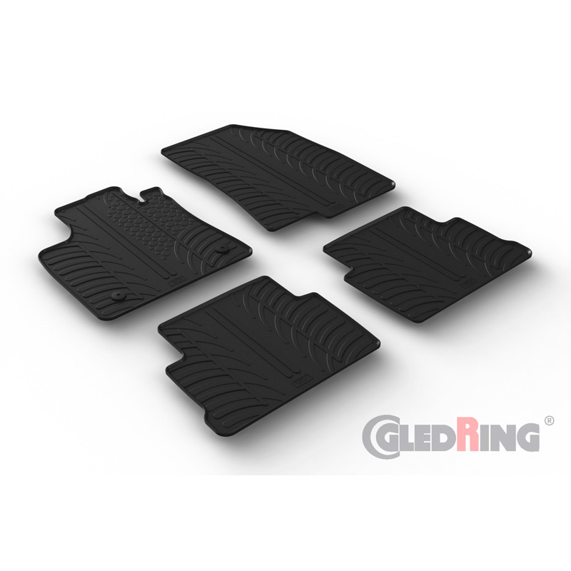 GledRing Rubbermatten passend voor Dacia Jogger 2022- (T-Design 4-delig + montageclips)