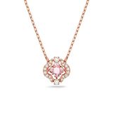 Swarovski Una ketting, Klavertje, Roze, Roségoudkleurige toplaag