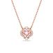 Swarovski Una ketting, Klavertje, Roze, Roségoudkleurige toplaag