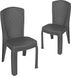 Garronda 2x Tuinstoel, stapelbaar, rotanlook, antraciet, GD-0271