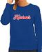 Bellatio Decorations Shoppartners Bv Kerstmuts foute Kersttrui - blauw - dames - Kerstsweaters / Kerst outfit XXL