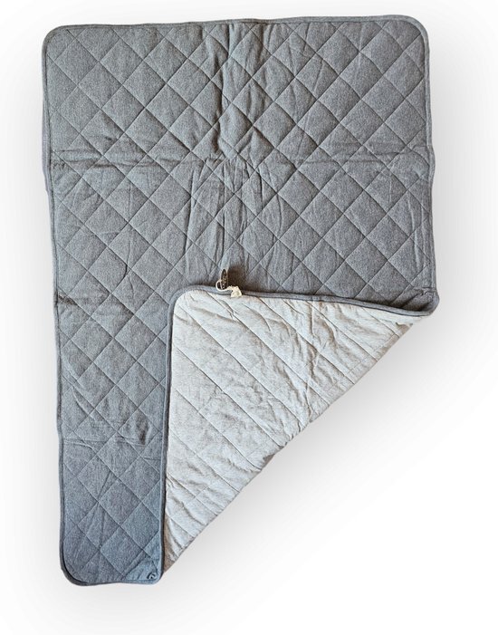 mrfly - quilt speelmat - dubbelzijdig licht en donkergrijs - 100 x 135