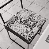 PETTI Artigiani Italiani - Zitkussen voor keukenstoel met elastiek, 2 stuks, stoelhoezen van microvezel met elastiek, stoelkussen met veer, zwart design Vietri, 100% Made in Italy