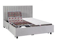 Vente-unique Bed met elektrische lattenbodem stof grijs 2 x 70 x 190 cm