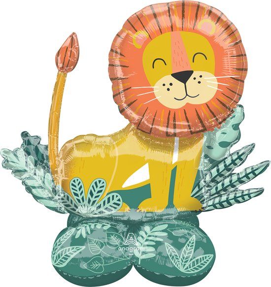 Amscan Airloonz Leeuw Junior Folieballon - 114 x 109 cm - Oranje/Groen