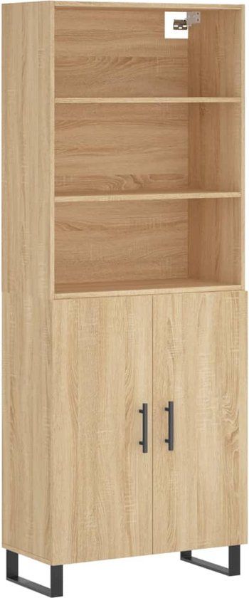 vidaXL Hoge kast 69,5x34x180 cm bewerkt hout sonoma eikenkleurig
