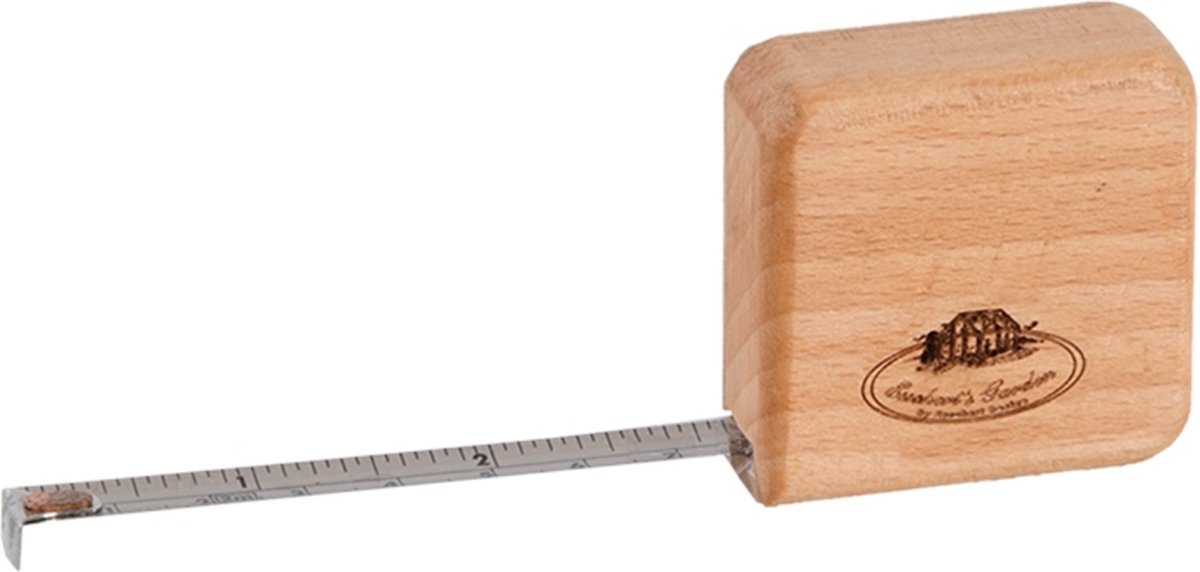 Esschert Design Rolmaat - Rolbandmaat - hout - 2 meter - Inches en cm