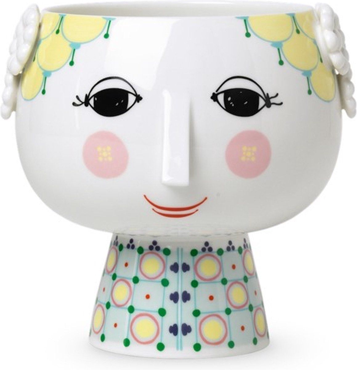 Bjørn Wiinblad Eva bloempot - H14.5cm - D15.5cm - geel