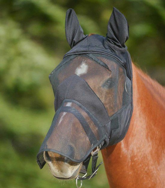 Waldhausen Luxe Vliegenmasker Met Oren En Neus Zwart - Anti insect - Full
