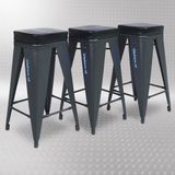 Datona® Werkplaatskruk - 3 stuks - Zwart