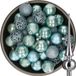 Decoris Boules de Noël 37x pièces - 6 cm - bleu glacier - plastique - incl. étoile en verre argent brillant