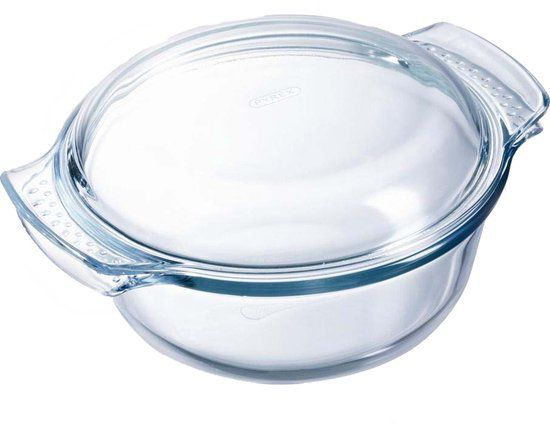 Pyrex Essentials Ovenschaal Rond met Deksel 2,4 liter - Borosilicaatglas - Transparant