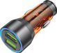 HOCO chargeur de voiture, 2 x USB, QC 18W, NZ12, transparent orange