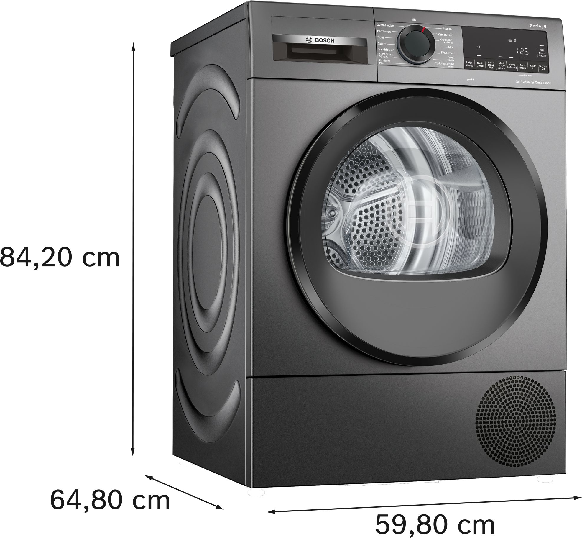 Bosch WQG235DRNL Serie 6 - Warmtepompdroger - A+++ - 8 kg - Cast iron grey