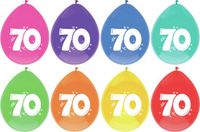 Haza-Witbaard Ballonnen - 70 jaar - 30 cm - 8 stuks