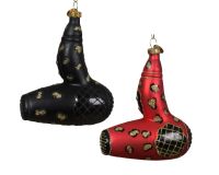 Decoris Kerstornament Glas Haarfohn 11.7cm