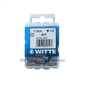 Witte bitsen Torx 5x T10 25 mm 1/4 inch 429503