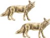 Bellatio Decorations Billiet - Vanlaere 2x stuks kunststof kersthangers vos goud 9,5 cm kerstornamenten