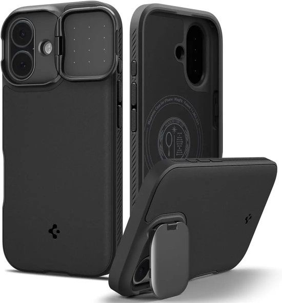 Spigen Optik Armor MagFit | Hoesje Geschikt voor Apple iPhone 17 | Compatibel met MagSafe / Qi2 | Back Cover met Camera Slider | Zwart