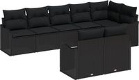 vidaXL Tuinbank Set Zwart Poly Rattan 4 Zitplaatsen Hoek Loungeset