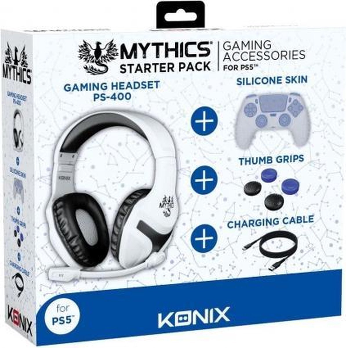 Konix Playstation 5 gamer pack - Headset - Oplaadkabel - DualSense Hoes - Thump grips